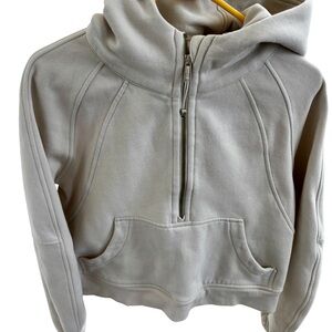 Lululemon Athletica Cream Scuba Crop Sweatshirt Hoodie